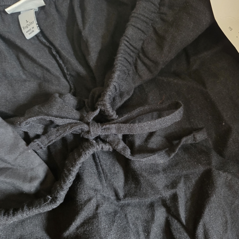 Black Linen Pants - Picture 3 of 5